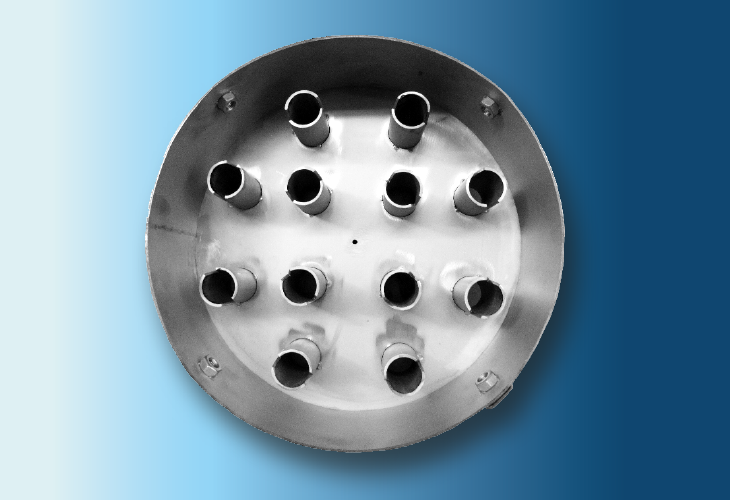 Lochbodenverteiler mit Gaskaminen Type DR-3, 100 mm < Ø < 1200 mm Für stark verschmutzende Systeme